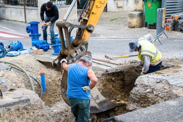 travaux dans le rue